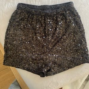 Black Sequin Shorts